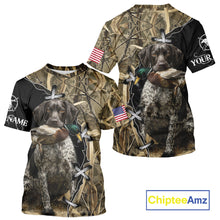 Load image into Gallery viewer, Duck Hunting with German Wirehaired Pointer Customize Name 3D All Over Printed Shirts Personalized Gift NBT151