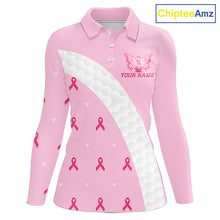 Load image into Gallery viewer, Golf Against Cancer Pink Golf Icon Men's Polo Shirt, Breast Cancer Awareness Womens Golf  Shirt, Golf Gifts NBT530