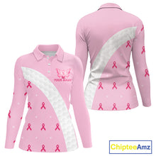 Load image into Gallery viewer, Golf Against Cancer Pink Golf Icon Men's Polo Shirt, Breast Cancer Awareness Womens Golf  Shirt, Golf Gifts NBT530