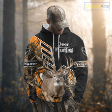 Load image into Gallery viewer, Whitetail Deer Hunting Camo Custom Name 3D Prints Shirts for Men, Hunting Gifts NBT182