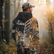 Load image into Gallery viewer, Whitetail Deer Hunting Camo Custom Name 3D Prints Shirts for Men, Hunting Gifts NBT182