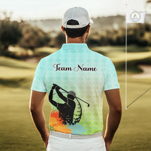 Load image into Gallery viewer, Mens Golf Polo Shirt Colorful Argyle Pattern Custom Name And Team Name Golf Shirt, Golfing Gifts NBT559
