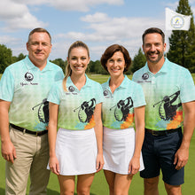 Load image into Gallery viewer, Mens Golf Polo Shirt Colorful Argyle Pattern Custom Name And Team Name Golf Shirt, Golfing Gifts NBT559