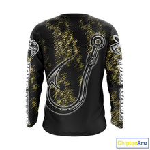 Load image into Gallery viewer, Custom Fish Hooks Bass Fishing Tournament Shirts Long Sleeve, Bass Fishing Shirts NBT454
