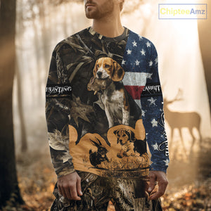 Custom Rabbit Hunting Camo US Flag 3D Shirts for Hunters, Rabbit Hunting Clothing NBT214