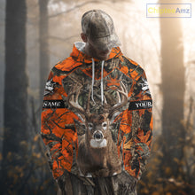 Load image into Gallery viewer, Whitetail Deer Hunting Orange Forest Camo 3D Printed Shirts, Hunting Hoodie Gift for Men NBT319