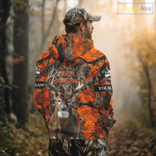 Load image into Gallery viewer, Whitetail Deer Hunting Orange Forest Camo 3D Printed Shirts, Hunting Hoodie Gift for Men NBT319
