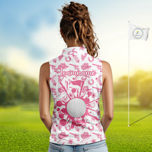 Load image into Gallery viewer, Pink Western Cowgirl Women Sleeveless Golf Polo Shirt, Cute Cowgirl Golf Shirts, Funny Country Style Shirt NBT476