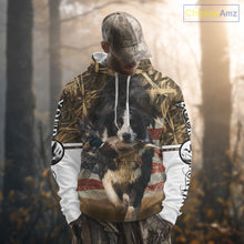 Load image into Gallery viewer, Border Collies Duck Hunting USA Flag Customized Name All Over Printed Shirts, Hunting Gifts NBT153