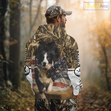Load image into Gallery viewer, Border Collies Duck Hunting USA Flag Customized Name All Over Printed Shirts, Hunting Gifts NBT153