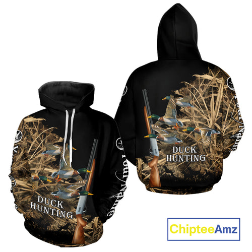 Camouflage Duck Hunting Custom Name 3D All Over Printing Shirts, Duck Hunting Gifts NBT159