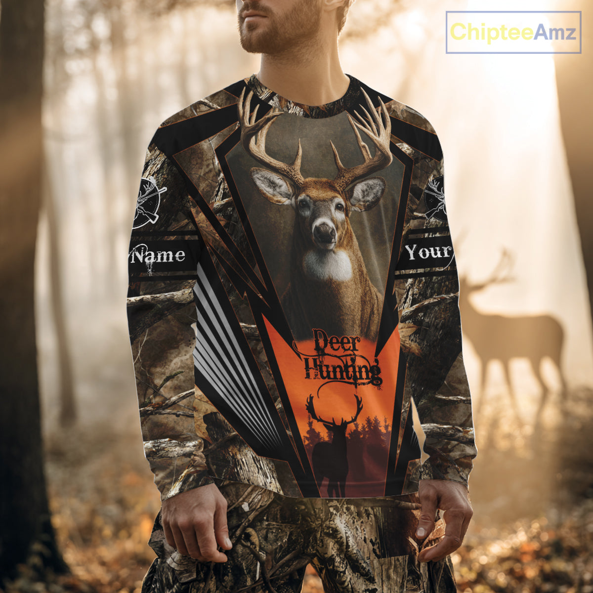Deer Hunting Camo Customize Name 3D All Over Printed Shirts Personalized gift For Men NBT163