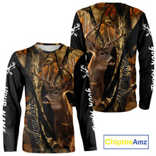 Load image into Gallery viewer, Whitetail Deer Hunting Shirt Custom Name Fall Camo, Season Deer Hunting Clothes For Men NBT252