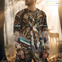 Load image into Gallery viewer, Personalized Mallard Duck Hunting Camo 3D All Over Print Custom Name Shirts, Hunting Gifts NBT181