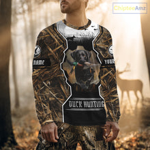 Load image into Gallery viewer, Custom Mallard Duck Black Lab Retriever Hunting Camo 3D Printed Custom Name Shirts, Hunting Gifts NBT189