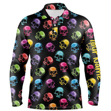 Load image into Gallery viewer, Colorful Skull Golf Polo Shirts Personalized Halloween Golf Shirts For Men, Crazy Golf Gifts LDT0224