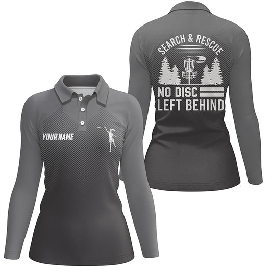 Search & Rescue Grey Geometric Pattern Disc Golf Polo Shirts Cool Disc Golf Shirts For Women LDT0517
