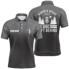 Load image into Gallery viewer, Search &amp; Rescue Grey Geometric Pattern Mens Disc Golf Polo Shirts Cool Disc Golf Shirts For Men LDT0517