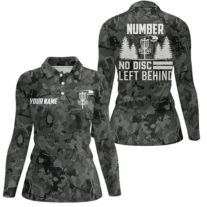 Retro Grey Camo Disc Golf Polo Shirts Custom Camouflage Disc Golf Shirts For Women Golf Gifts LDT0522