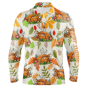 Turkey Thanksgiving Funny Mens Golf Tops Autumn Leaves Customized Golf Shirts For Men Golf Gifts LDT0879