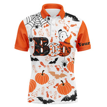 Load image into Gallery viewer, Boo Halloween Golf Pattern Orange Polo Shirt Custom Funny Golf Shirts For Men Golf Gifts LDT0345
