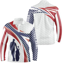 Load image into Gallery viewer, American Flag Golf Pattern Mens Polo Shirts Custom Patriotic Golf Shirts For Men Golf Gifts LDT0414