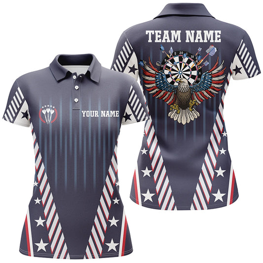 Personalized Patriot Us Flag Darts Polo Shirt Navy Eagle Custom Darts Shirt For Women LDT0730