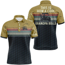 Load image into Gallery viewer, This Is How A Cool Grandpa Rolls Retro Colorful Mens Golf Polo Shirt Striped Golf Gifts For Men LDT0424