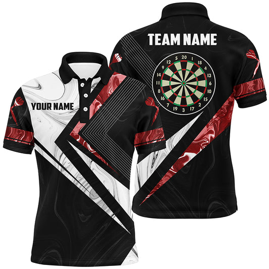 Red White Smoke Personalized Mens Darts Polo Shirt Custom Darts Jersey Team Shirt For Men LDT0976