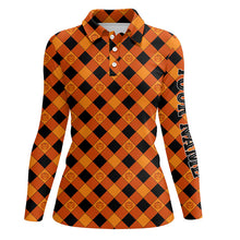 Load image into Gallery viewer, Halloween Pumpkin Seamless Orange Golf Polo Shirt Custom Name Golf Shirts For Women Golf Gift LDT0482