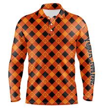 Load image into Gallery viewer, Halloween Pumpkin Seamless Orange Golf Polo Shirts Custom Name Golf Shirts For Men Golf Gifts LDT0482
