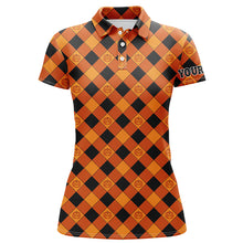 Load image into Gallery viewer, Halloween Pumpkin Seamless Orange Golf Polo Shirt Custom Name Golf Shirts For Women Golf Gift LDT0482