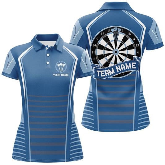 Personalized Darts Blue Womens Polo Shirts Custom Darts Shirt For Women Dart Jerseys LDT0822
