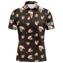 Load image into Gallery viewer, Santa Skull Golf Mens Polo Shirts Custom Name Christmas Golf Shirts For Men Funny Golf Gifts LDT0830