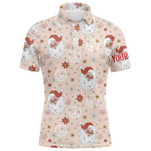 Load image into Gallery viewer, Hippie Santa Floral Christmas Golf Men Polo Shirt Custom Funny Cute Mens Golf Tops Golf Gifts LDT0837