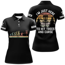 Load image into Gallery viewer, Vintage Disc Golf Evolution All Over Print Polo Shirts Custom Disc Golf Shirts For Women LDT0519