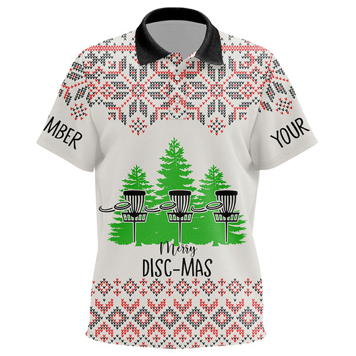 Merry Discmas All Over Print Unisex Kids Disc Golf Polo Custom Ugly Christmas Disc Golf Tops For Kid LDT0855