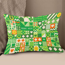 Load image into Gallery viewer, Green Clover St Patrick Day Mosaic Style Custom Throw Pillow Personalized Patrick Gifts LDT1258