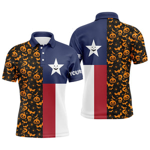 Halloween Texas Flag Mens Golf Polo Shirt, Funny Texas Shirt For Halloween, Best Golf Gifts LDT0072