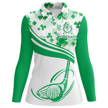 Load image into Gallery viewer, Green Clover St Patrick Day Golf Polo Shirts Customized Golf Shirts For Women Golf Gifts LDT1300