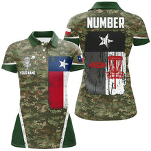 Load image into Gallery viewer, Disc Golf Vintage Camouflage Texas Flag Custom Patriotic Disc Golf Shirts For Women LDT0290