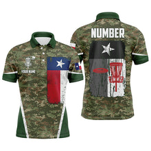 Load image into Gallery viewer, Mens Disc Golf Vintage Camouflage Texas Flag Custom Patriotic Disc Golf Shirts For Men LDT0290