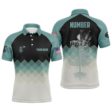 Load image into Gallery viewer, Mint Argyle Mens Disc Golf Polo Shirt, Personalized Disc Golf Shirts For Men, Disc Golf Gifts LDT0092