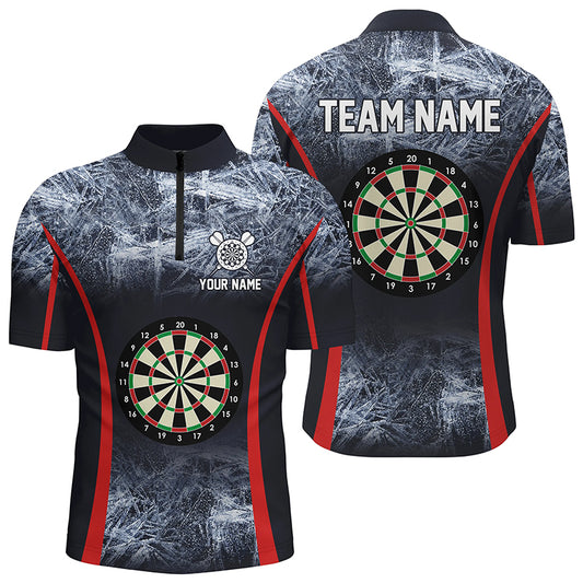 Icy Navy Blue Men Darts Quarter Zip Shirt Customized Darts Shirt For Men Darts Team Jersey LDT1358