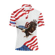 Load image into Gallery viewer, 3D American Flag Mens Golf Polo Shirt, Us Eagle Patriotic Golf Shirts For Men, Golf Gifts LDT0163