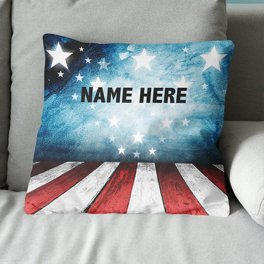 Retro Vintage American Flag Custom Pillow Personalized Home Decor Gifts LDT1192