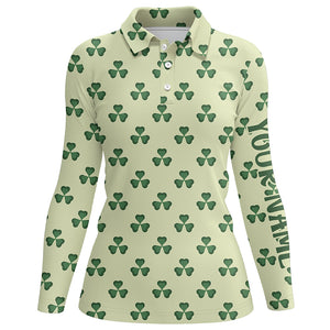 Womens Golf Polo Shirt Vintage Green Clover St Patrick Day Golf Shirts For Women Golf Gifts LDT0988