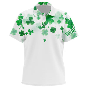 3D Green Clover St Patrick Kids Golf Polo Shirt Custom Kids Golf Shirts Personalized Cool Golf Tops LDT0989