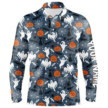 Load image into Gallery viewer, Blue Cartoon Halloween Seamless Mens Golf Polo Shirts Funny Golf Shirts For Men Golf Gifts LDT0455
