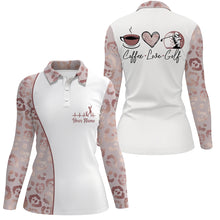 Load image into Gallery viewer, Pink Leopard Heartbeat Women Golf Polo Shirts Coffee Love Golf Custom Golf Tops For Ladies LDT0237